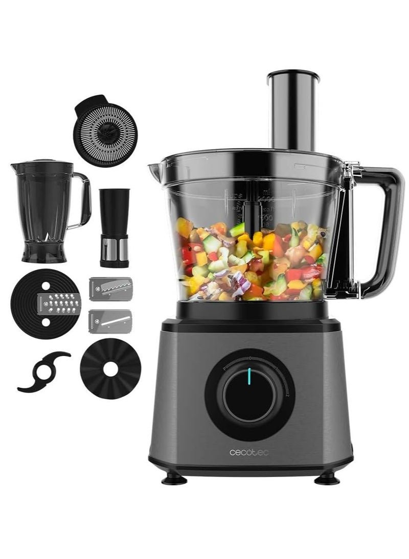 Paprika 1300 Full Food Processor, 2000W, 2 Speeds, 3.5L Bowl, 1.8L Jug, Stainless Steel