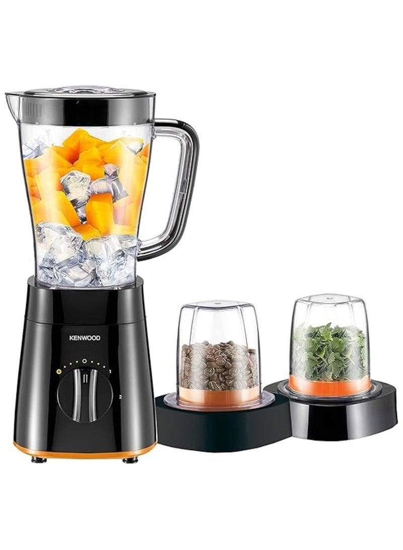 Kenwood Belnder Smoothie Maker BLP16.360 500W 1.5L Juicing Bowl 2L in General With Grinder Mill, Chopper Mill, 2 Speed + Pluse Function, Ice Crush Function, Black 2 L 500 W BLP16.360 black