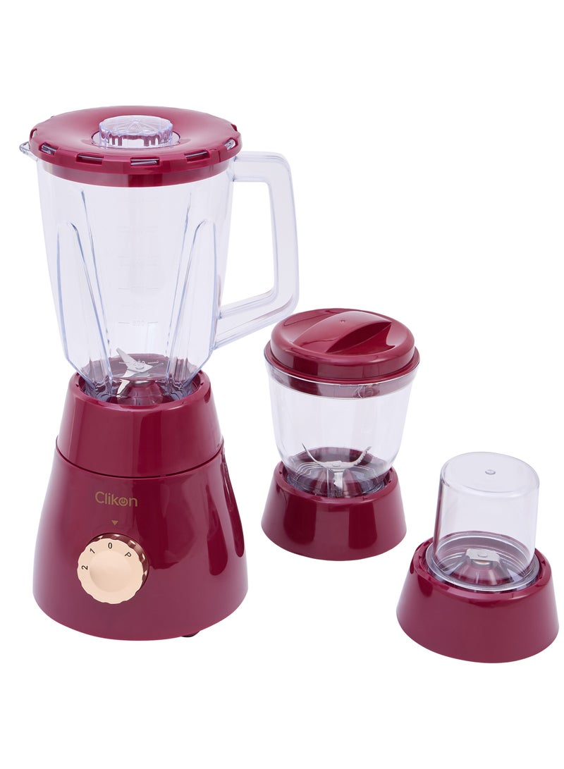 3-In-1 Juicer Blender Chopper Set With Unbreakable Jar 1.5 L 600 W CK2680 Cherry Red