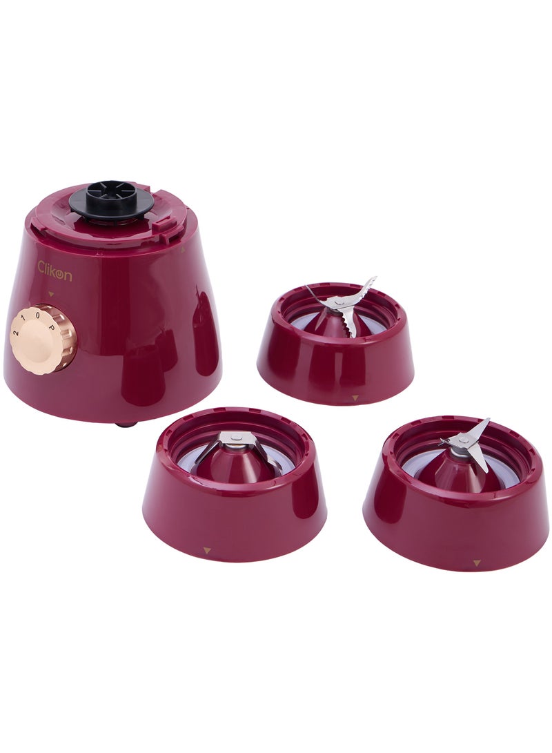 3-In-1 Juicer Blender Chopper Set With Unbreakable Jar 1.5 L 600 W CK2680 Cherry Red