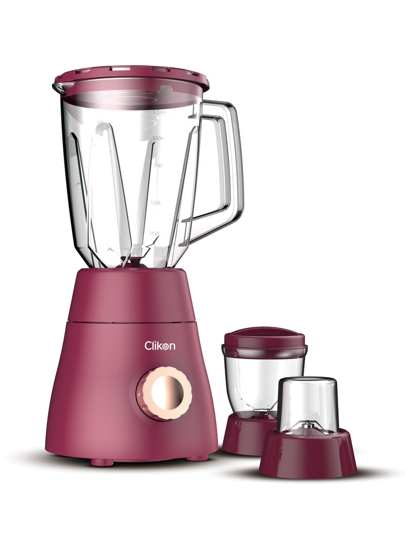 3-In-1 Juicer Blender Chopper Set With Unbreakable Jar 1.5 L 600 W CK2680 Cherry Red