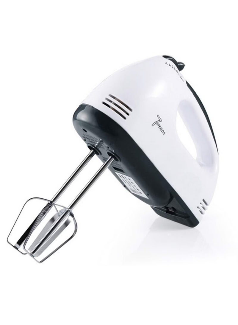 7-Speed Electric Egg Beater – Automatic Stainless Steel Whisk, Model MH1074, Powerful Mixer with EU Plug (White)