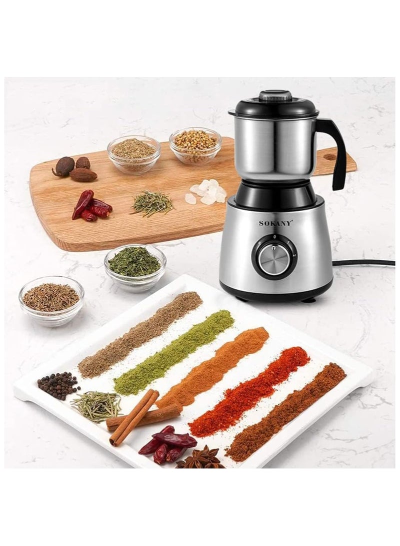 Efficient Grinding Blender for Spices & Coffee – 2-Gear Speed Mixer with Stainless Steel Blade