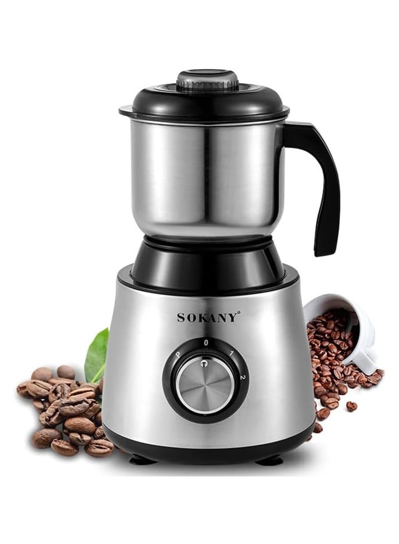 Efficient Grinding Blender for Spices & Coffee – 2-Gear Speed Mixer with Stainless Steel Blade