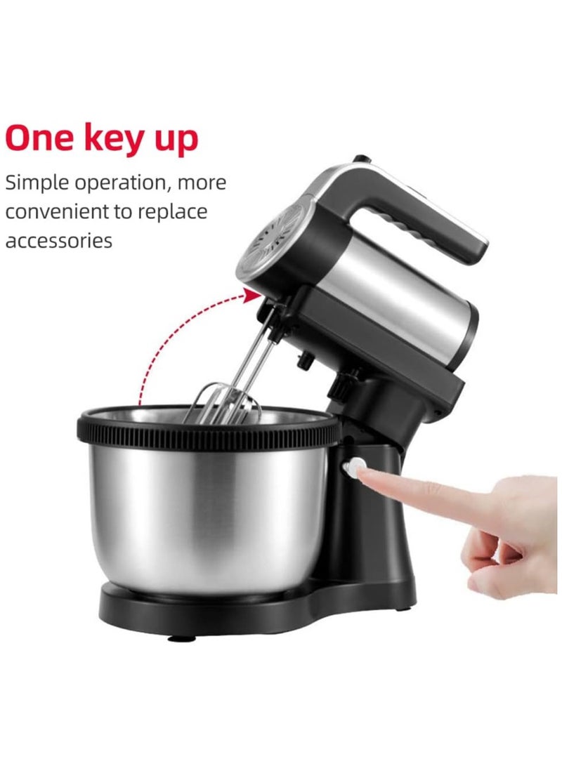 Stand Mixer with Powerful 1000W Motor – 4 Stainless Steel Hooks and Large Capacity Bowl for Baking and Dough