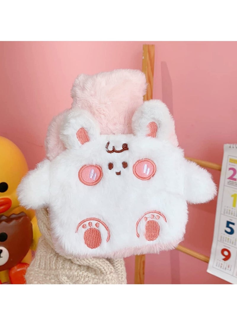 Hot Water Bag for Children, Cute Cartoon Hot Water Bottle for Pain Relief Warming Hands & Feet with Hand Pocket (Rabbit)