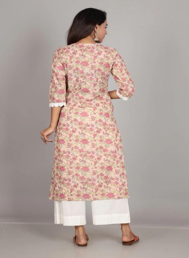 Mocha Lace Cotton Kurta