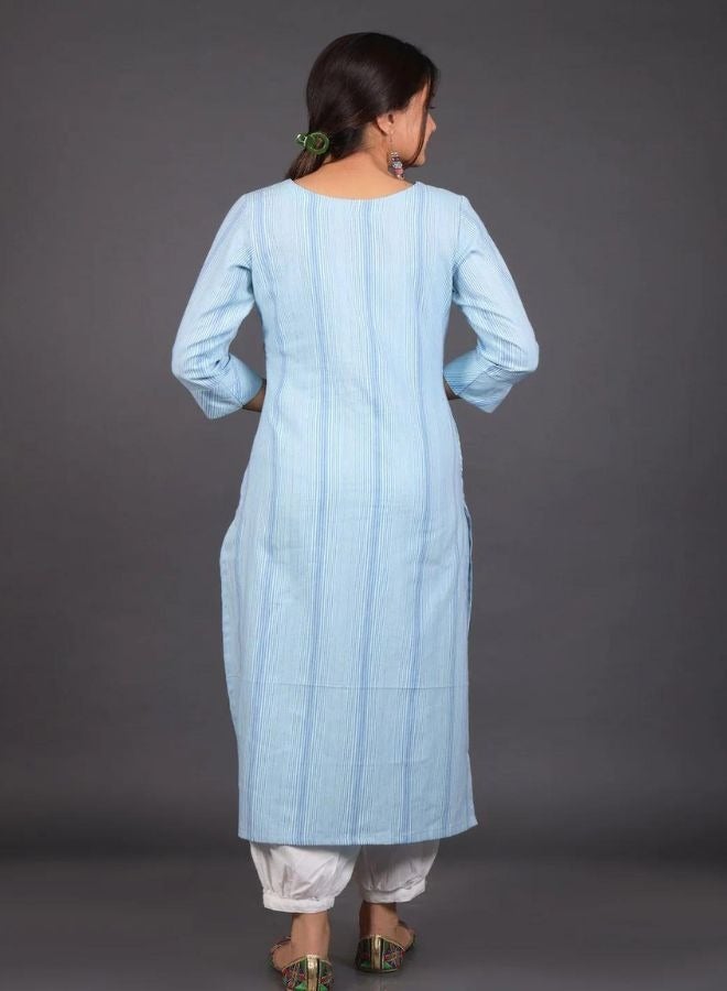 Sky Striped Kurta In South Cotton