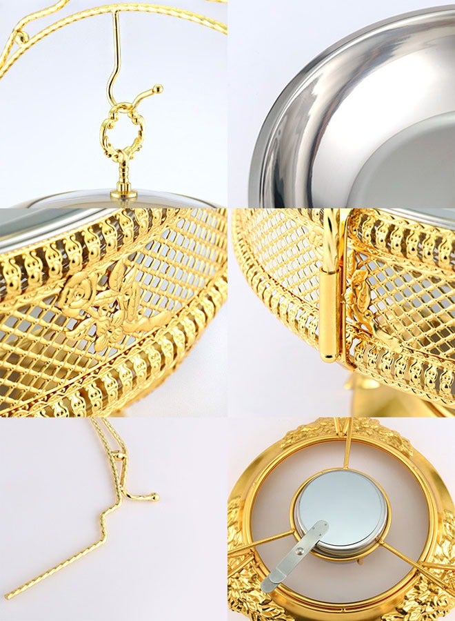 Stainless Steel Buffet Chafing Dish Food Warmer and Heater 8.0L Golden colour