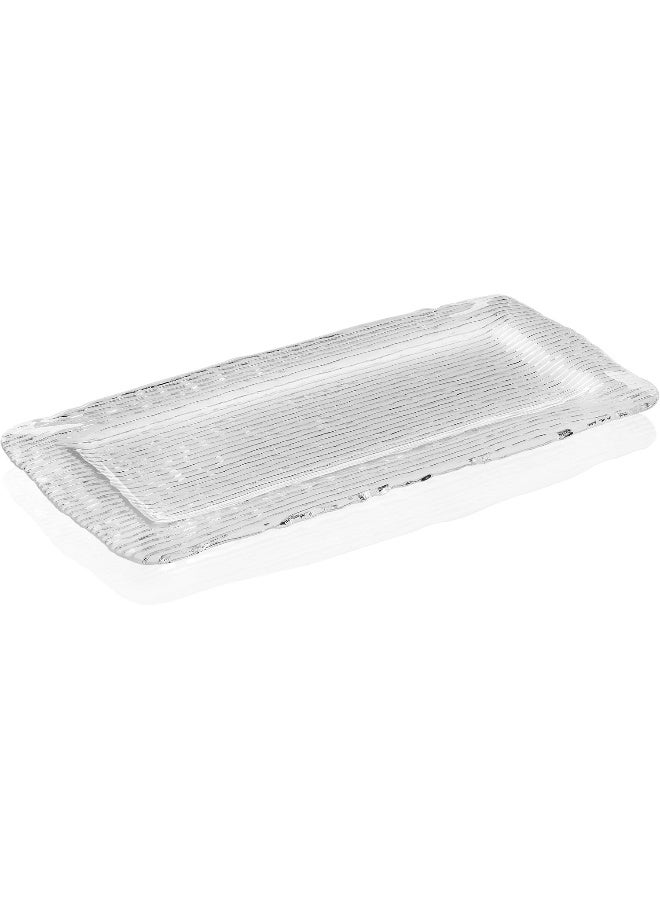 IVV Glassware All In One Rectangular Platter, 13-3/4 by 6-1/2-Inch, Clear