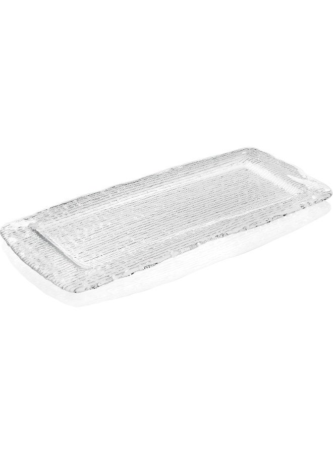 IVV Glassware All in One Rectangular Platter, 17-3/4 by 8-1/2-Inch, Clear