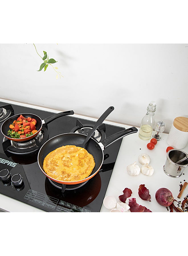 2-Piece Non-Stick Fry Pan Set With Slotted Turner Red/Black 18, 24cm