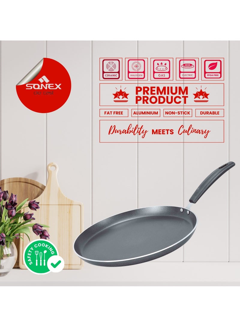 Sonex Non Stick Mega Hot Plate 34.5cm, Even Heating, High Quality Aluminium, Premium Non-Stick Coating & Bakelite Heat Resistant Handle, Long Lasting Construction Durable Construction, Easy to Clean