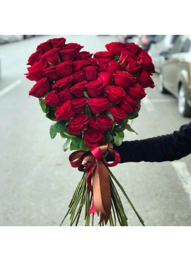 Heart Shape Red Roses Bouquet