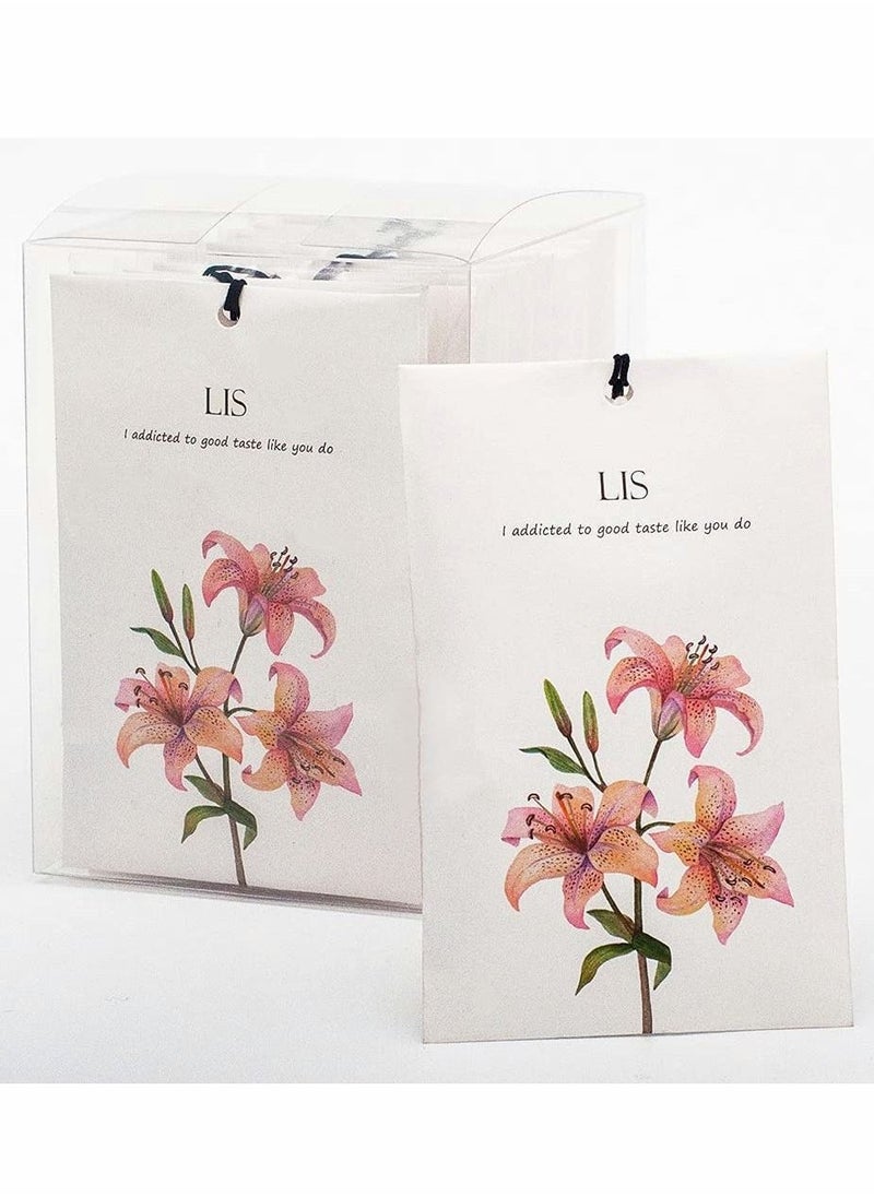 Lily Sachet 1Box 12Pcs Lily Dried Flower Bag Scent Sachet Drawer Freshener Lily Closet Air Freshener Scented Drawer Deodorizer Freshener for Drawers Closet Home Car Fragrance Product