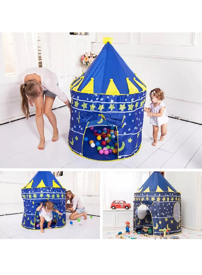 Juud Large Foldable Kids Tent House Indoor/Outdoor Playhouse Portable Princess Castle Tent for Boys & Girls Age 3-10 Year Easy Assembly Perfect for Birthday Parties & Kids Room