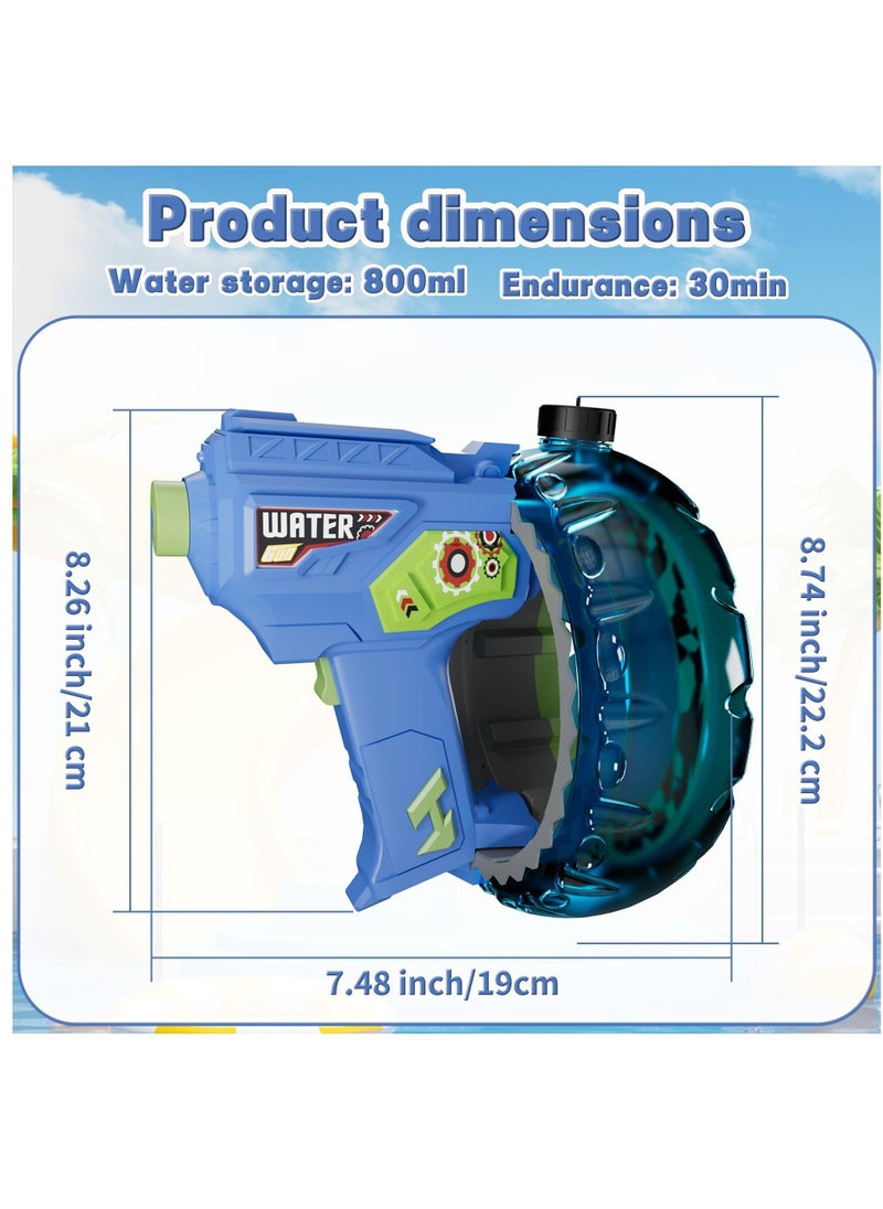 Electric Water Guns for Adult Kid, 32+ FT Range Powerful Classic Water Squirt, Strongest Full Auto WaterPistol High Capacity 800+ Water Blaster, Summer Outdoor Swimming Pool Water Toy, Blue