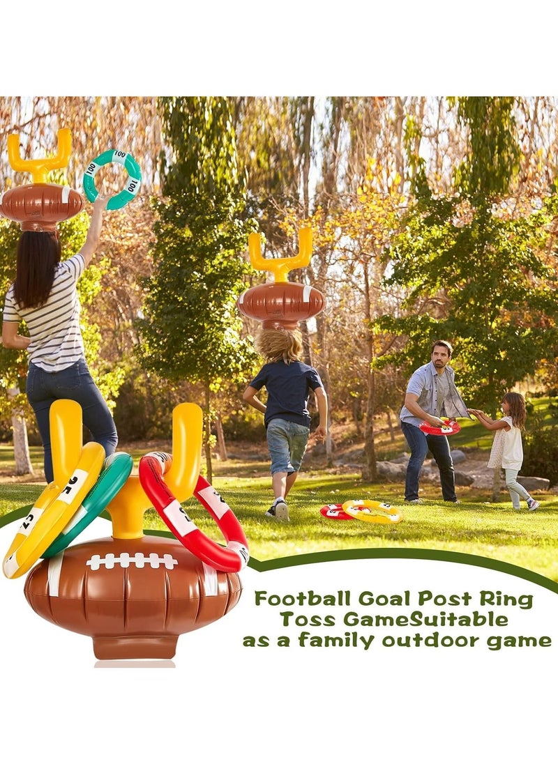 Inflatable Post Ring Toss Football Goal Post Ring Toss Game Include 2 Pieces Toss Post Hat 6 Pieces Ring Toss Goal Post for Boys Girls Football Party Games(2 Set)