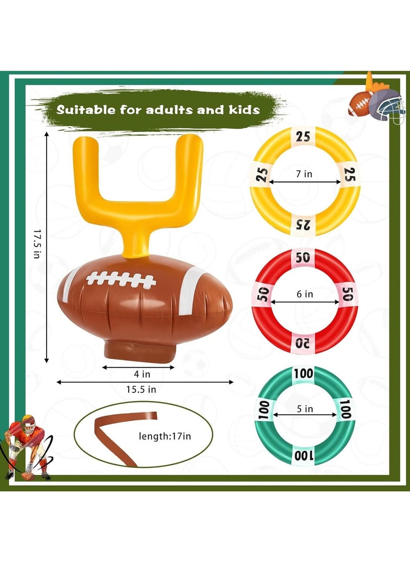 Inflatable Post Ring Toss Football Goal Post Ring Toss Game Include 2 Pieces Toss Post Hat 6 Pieces Ring Toss Goal Post for Boys Girls Football Party Games(2 Set)