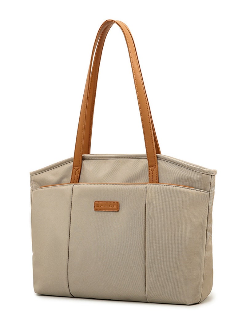 Premium Ladies Tote Bag, Versatile and Spacious Women Fashion Shoulder Handbag Khaki Color, Lightweight Tote Bags for Women Multiple Pockers for Everyday Use 45*9*30cm