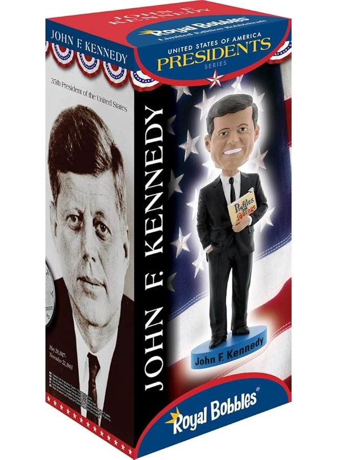 Royal Bobbles John F. Kennedy Bobblehead, Premium Polyresin Lifelike Figure, Unique Serial Number, Exquisite Detail