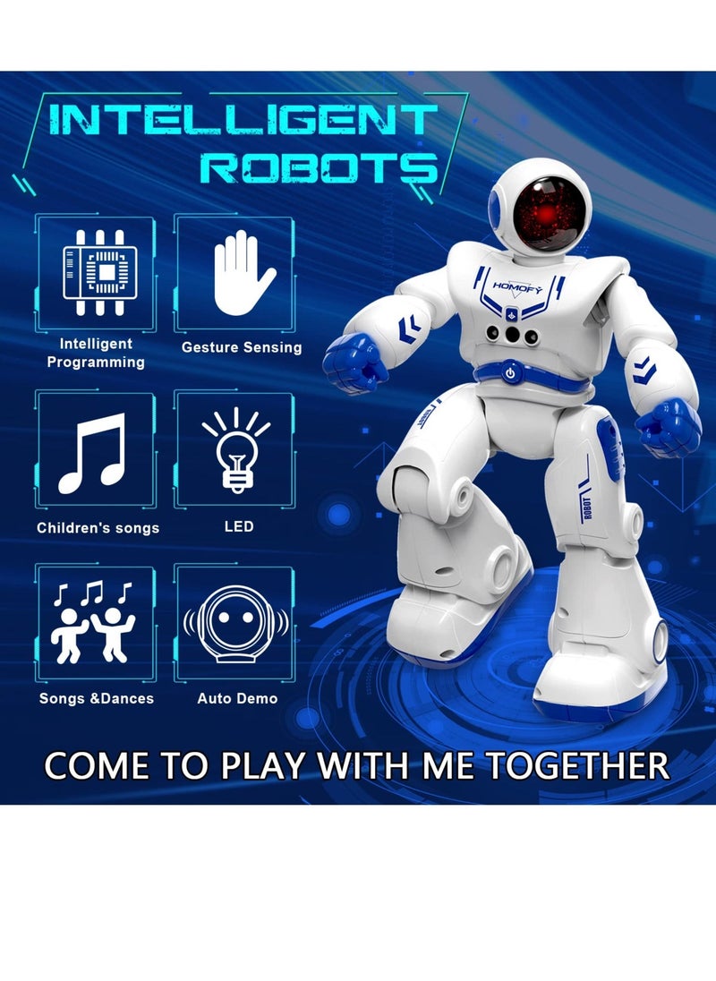 Interactive Smart Robot Toys, Remote Control Smart Gesture Sensing Educational Robot Toys, RC Gesture Remote Control Robot Programmable, Intelligent Robot Toys for Kids, for Birthday Gifts