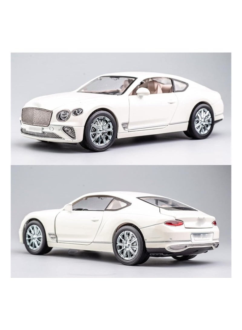 Diecast Car High Simulation Diecast Alloy Car Model Sound Light Toy Kid Birthday Present 1:24 For Bentley For Continental GT (Color : White)