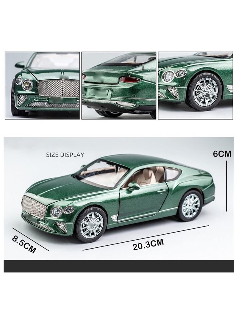 Diecast Car High Simulation Diecast Alloy Car Model Sound Light Toy Kid Birthday Present 1:24 For Bentley For Continental GT (Color : White)