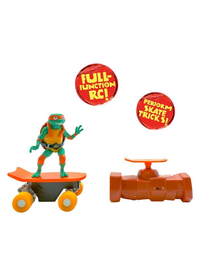 Teenage Mutant Ninja Turtle Michelangelo Half Pipe Rc Vehicle Movie Edition Ages 5+ - Skate + Performs Tricks - 2.4Ghz Rc Controller