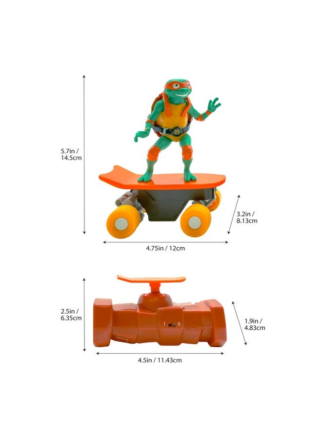 Teenage Mutant Ninja Turtle Michelangelo Half Pipe Rc Vehicle Movie Edition Ages 5+ - Skate + Performs Tricks - 2.4Ghz Rc Controller