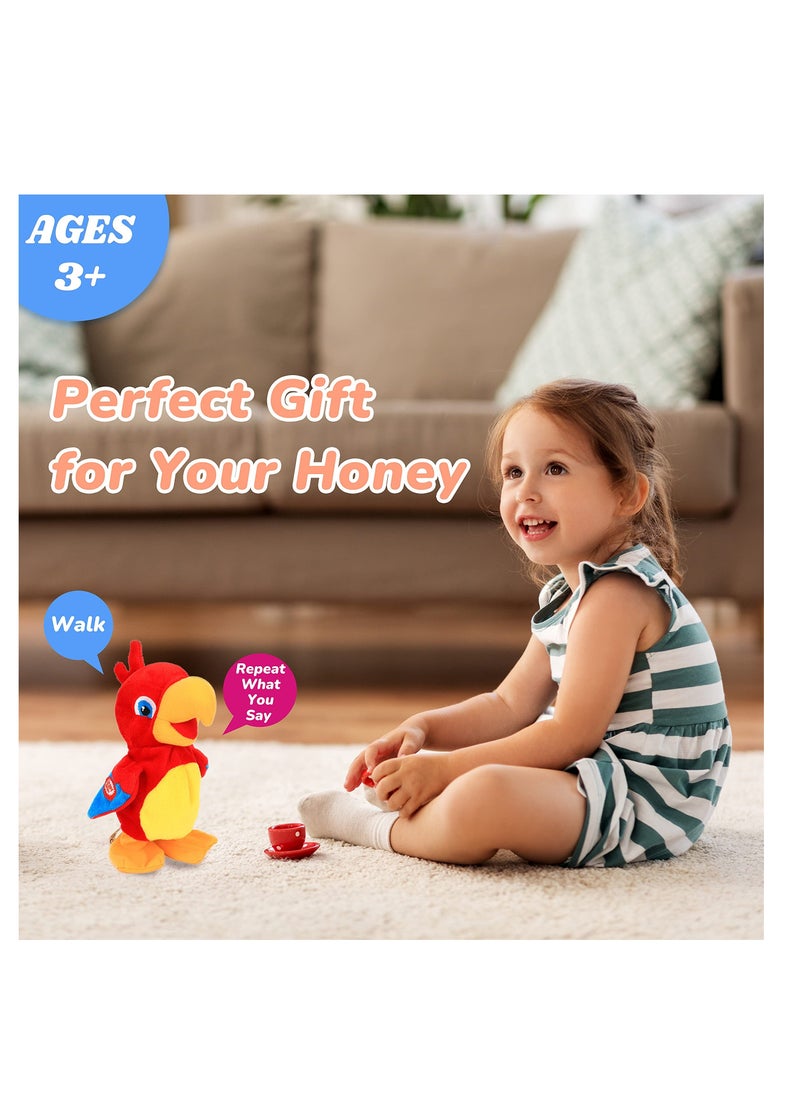 Funny Talking Parrot Repeats What You Say, Electric Speaking Walking Parrot Toys, Multifunctional Plush Pronunciation Parrot, Repeat Speaking Parrot Bird Toys Creative for Children Kids