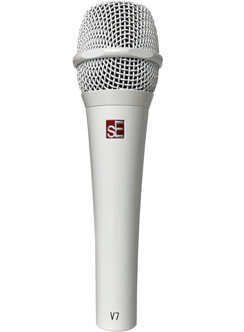 sE Electronics V7 Supercardioid Dynamic Handheld Vocal Microphone - White Supercardioid Dynamic Microphone with Integrated Shockmount and Internal Windscreen