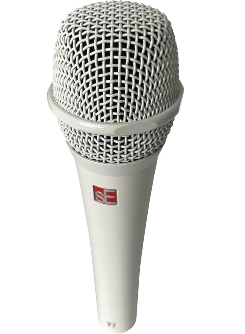 sE Electronics V7 Supercardioid Dynamic Handheld Vocal Microphone - White Supercardioid Dynamic Microphone with Integrated Shockmount and Internal Windscreen