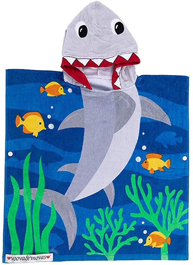 Kids Hooded Towel, Multi-purpose Children’s Pool, Beach Swimming, Bathroom Children’s Shark Blouse, Use for Boys Girls 12m to 5 Years, 48