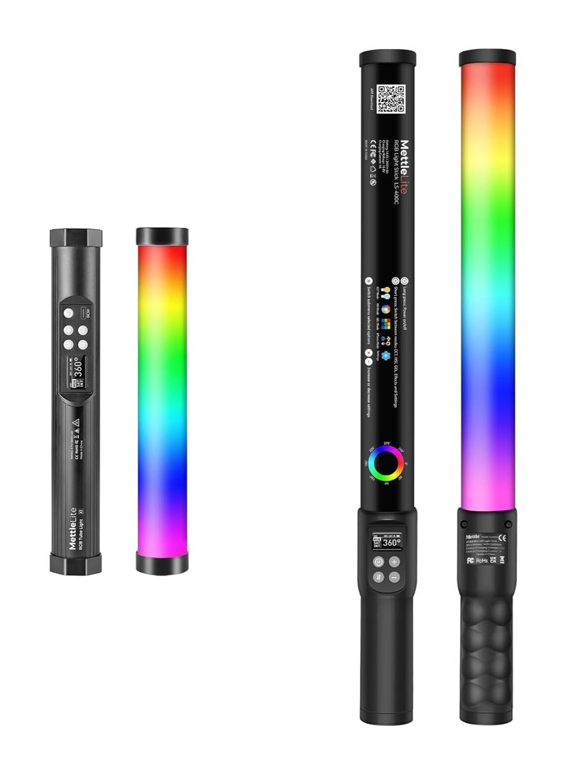 RGB Tube Light TLX1 and LS400C Light Stick – Versatile LED Light Bundle with APP Control for Professional Video and Photography