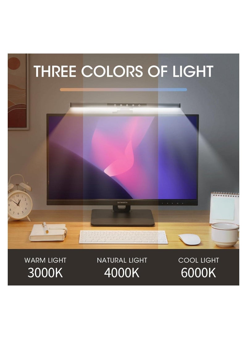 RGB Monitor Light Bar Backlight, Computer Light Bar for Eye Caring Touch Control 2 in 1 Dual Light Source, Monitor Desk Lamp Screen Monitor Light, for Desk Office Home Game, Colorful LED Light