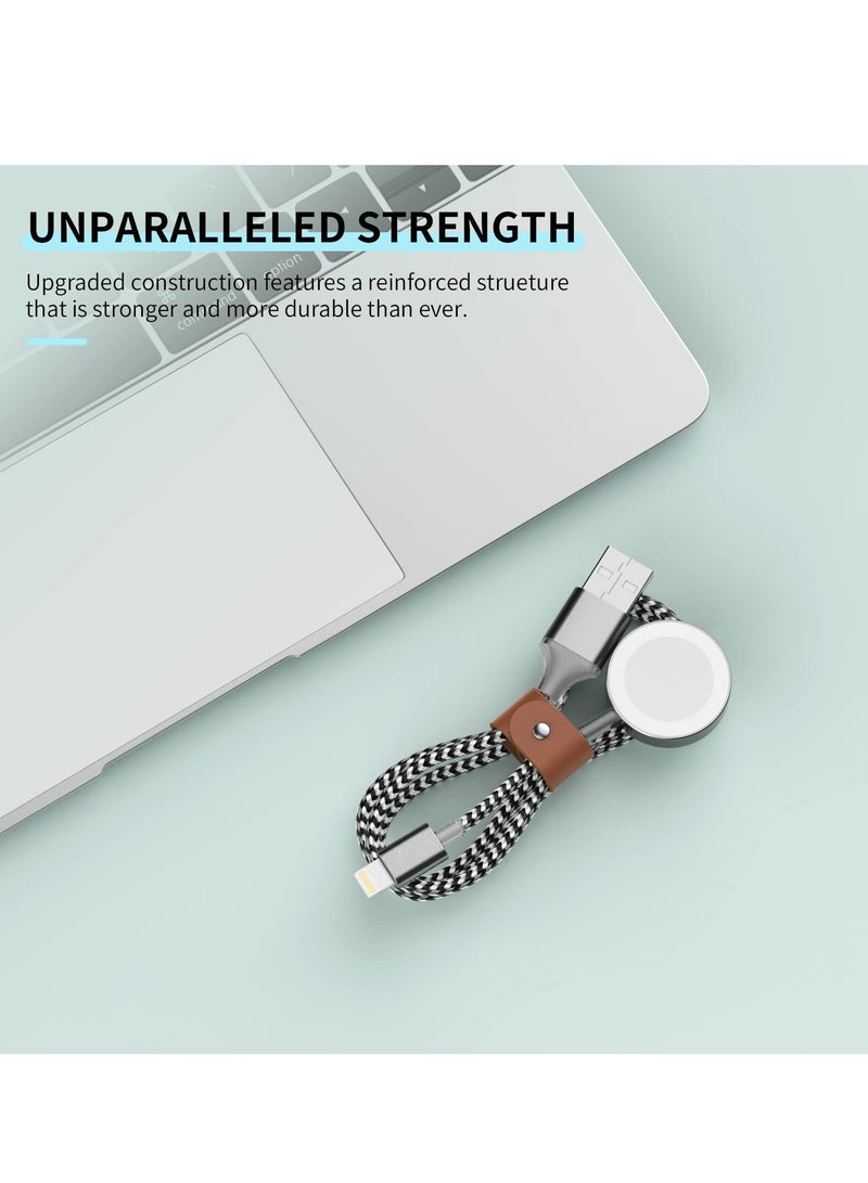 Watch Charger Magnetic Charging Cord, 2 in 1 Portable Wireless Charger Cable Compatible with Watch Series 7 SE 6 5 4 3 2 Work for iPhone 13/12 Pro Max / 11 / XR/XS/X / 8 Plus