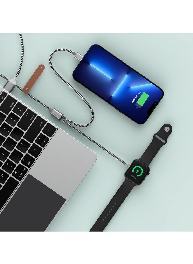 Watch Charger Magnetic Charging Cord, 2 in 1 Portable Wireless Charger Cable Compatible with Watch Series 7 SE 6 5 4 3 2 Work for iPhone 13/12 Pro Max / 11 / XR/XS/X / 8 Plus