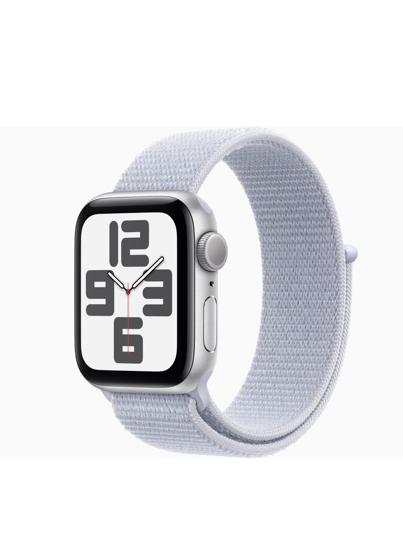 Watch SE GPS 40mm Silver Aluminum Case with Blue Cloud Sport Loop Silver With Blue Cord