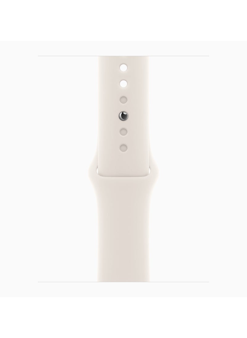 Watch Series 10 GPS + Cellular 42mm Gold Titanium Case With Starlight Sport Band