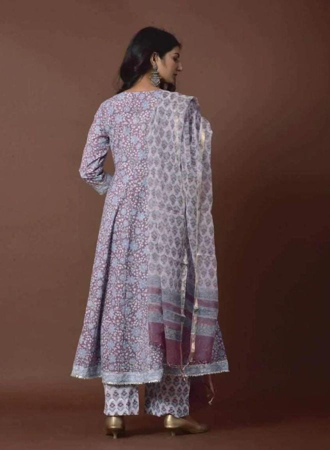 Lilac Cape Kurta Suit Set