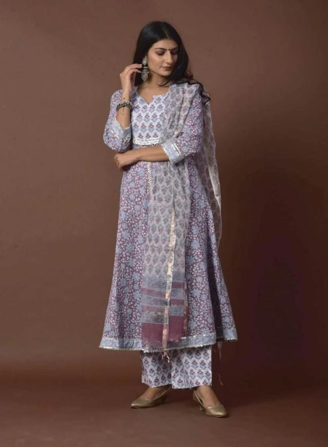 Lilac Cape Kurta Suit Set