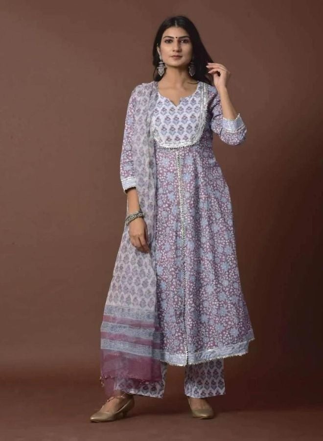 Lilac Cape Kurta Suit Set