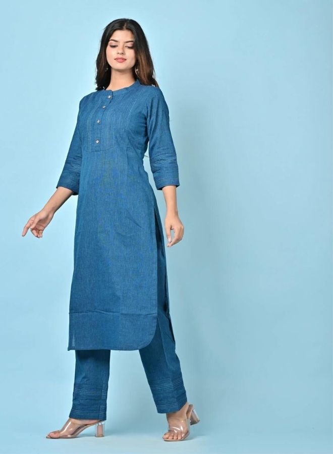 Poppy Peach Wrap Kurta Pant Set