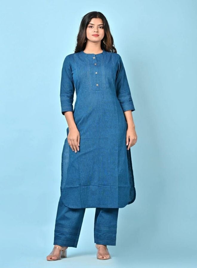 Poppy Peach Wrap Kurta Pant Set