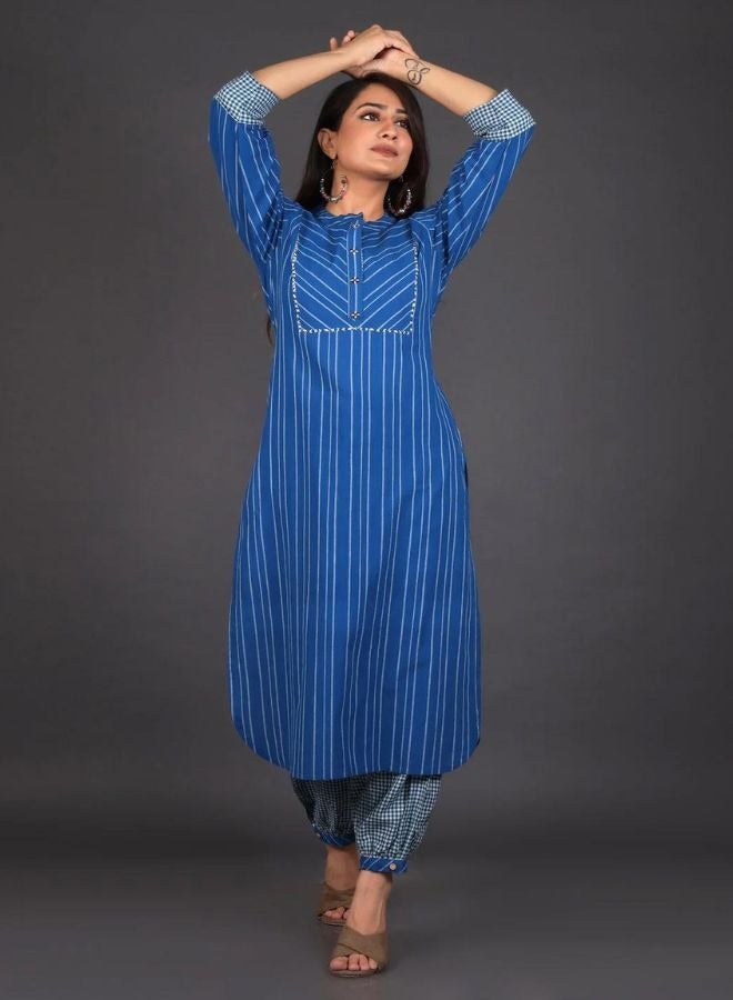 Ocean Blue Lantern Pant Kurta Set