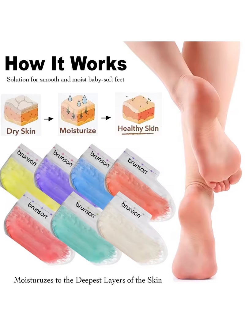 Brunson Paraffin Wax Socks Disposable Foot Moisturizing Spa Socks for Cracked Heels Dry Skin Pedicure Paraffin Therapy 6pcs Feet Wax Care Soft Hydrating Foot Bags for Deep moisturization