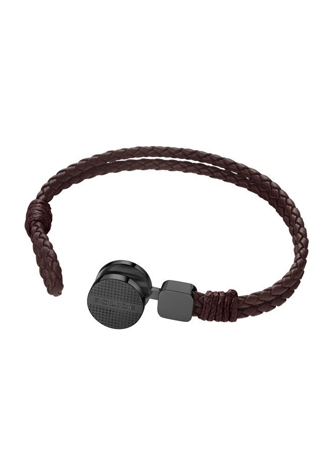 Deep-Set Bracelet for Men Gun with Brown Leather - PEAGB0005803