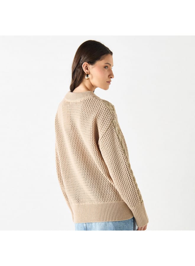 Iconic Textured Sweater with Long Sleeves