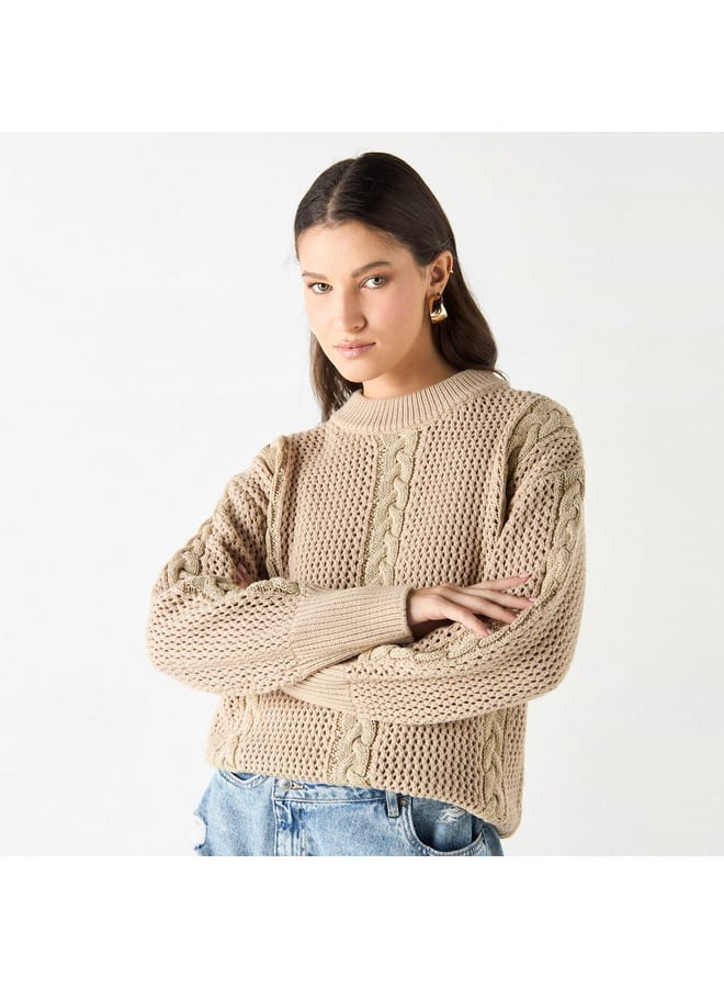 Iconic Textured Sweater with Long Sleeves